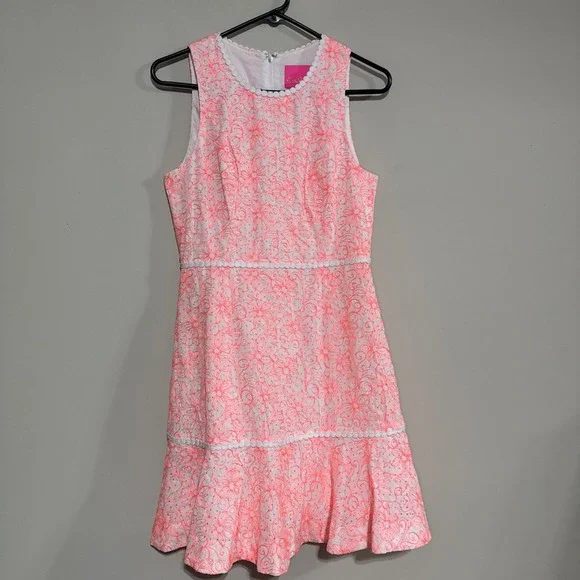 Lilly Pulitzer Ellen Embroidered Lasercut Dress Size 2 - Picture 14 of 15